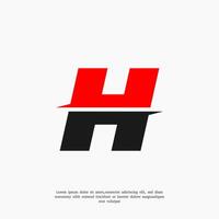 lettera h rosso e nero colore logo design vettore