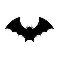 nero vettore pipistrello icona isolato su bianca sfondo