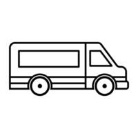 nero vettore furgone icona isolato su bianca sfondo