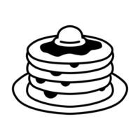 nero vettore pancake icona isolato su bianca sfondo