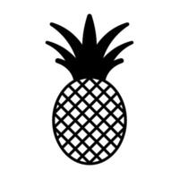 nero vettore ananas icona isolato su bianca sfondo