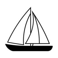 nero vettore yacht icona isolato su bianca sfondo