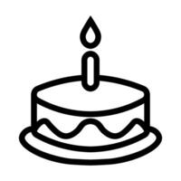 nero vettore compleanno torta icona isolato su bianca sfondo