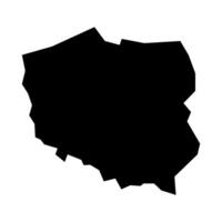 nero vettore Polonia carta geografica isolato su bianca sfondo
