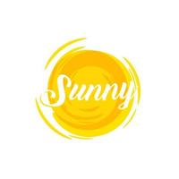 sole, caldo sole arancione, modello di logo vettoriale. estate, calda giornata di sole estivo, icona isolata. sole per le vacanze e le vacanze. illustrazione vettoriale. vettore