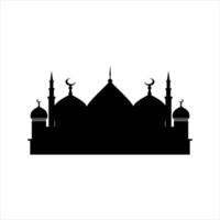 siluette moschea illustrazione vettore elemento
