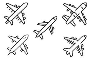 aereo icona impostato vettore design su bianca sfondo illustrazione