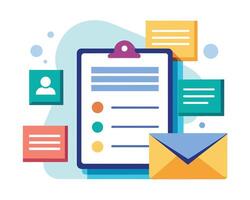 e-mail Busta marketing Messaggio e icone vettore illustrazione