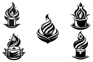 candela icona mano disegnato nero colore vettore illustrazione