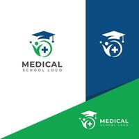 creativo medico scuola logo design vettore modello.