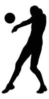 silhouette di donna pallavolo giocatore illustrazione vettore