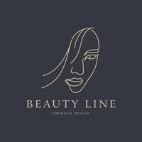 linea stile logo bellezza cura della pelle donne femminile cosmetico salone minimalista vettore design illustrazione