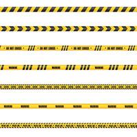 un' vettore impostato di diverso avvertimento nastri. giallo e nero nastri isolato su un' bianca sfondo.