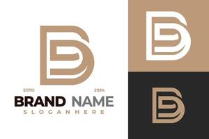 lettera B d monogramma moderno logo design vettore simbolo icona illustrazione
