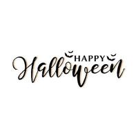 contento Halloween. mano disegnato creativo calligrafia e spazzola penna scritta. design per vacanza saluto carta e invito. vettore