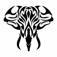 illustrazione vettore grafica di tribale arte nero elefante testa tatuaggio design