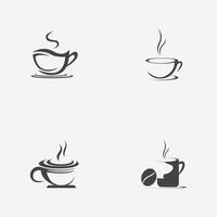 vettore illustrazione impostato di un' tazza di nero caffè su un' grigio sfondo