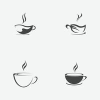 vettore illustrazione impostato di un' tazza di nero caffè su un' grigio sfondo