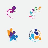 creativo persone logo design modello con cerchio, piatto vettore logo design modello elemento