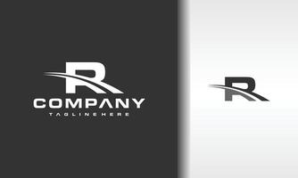 lettera r curvo linea logo vettore