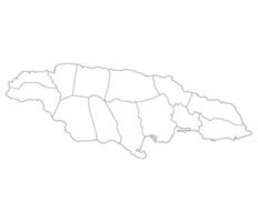 Giamaica carta geografica. carta geografica di Giamaica nel amministrativo province nel bianca colore vettore