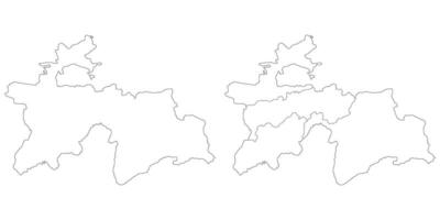 tagikistan carta geografica. carta geografica di tagikistan nel bianca impostato vettore