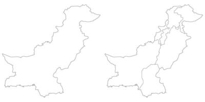 Pakistan carta geografica. carta geografica di Pakistan nel bianca impostato vettore