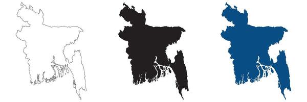 bangladesh carta geografica. carta geografica di bangladesh nel impostato vettore