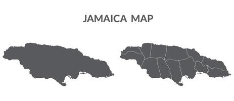 Giamaica carta geografica. carta geografica di Giamaica nel grigio impostato vettore