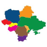 orientale Europa nazione carta geografica. carta geografica di orientale Europa nel multicolore. vettore