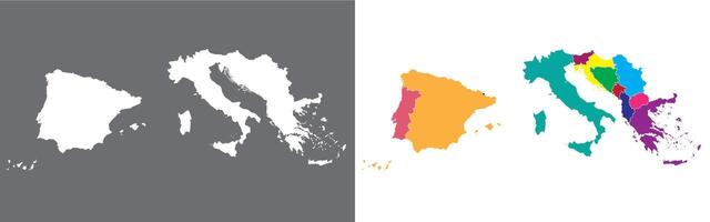 meridionale Europa nazione carta geografica. carta geografica di meridionale Europa vettore
