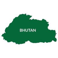 bhutan carta geografica. carta geografica di bhutan nel verde colore vettore