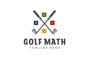 moderno piatto design unico matematica golf palla club grafico logo modello minimalista golf logo vettore