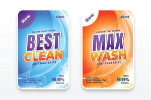 lavanderia detergente pulito lavare etichetta adesivi nel Due colori vettore