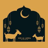 eid al adha Bakrid Festival auguri carta design vettore