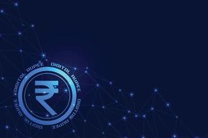 digitale indiano moneta sfondo con rupia simbolo vettore