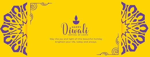 decorativo contento Diwali auguri carta bandiera nel indiano stile vettore