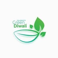 contento Diwali creativo verde eco diya design sfondo vettore