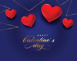 San Valentino giorno evento sfondo con realistico amante cuori vettore