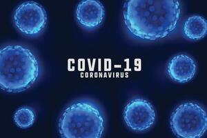 coronavirus design sfondo con galleggiante blu cellule vettore