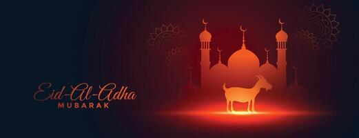 bellissimo bakra eid al adha Festival bandiera design vettore