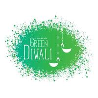 contento verde Diwali vettore design nel grungy sfondo vettore illustrazione