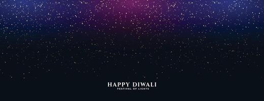 contento Diwali bandiera con caduta scintille design vettore