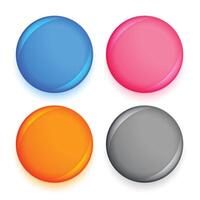 realistico cerchio pulsanti nel quattro colori vettore