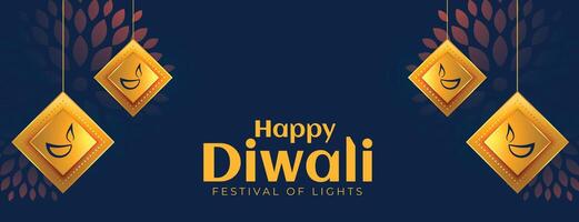 indiano culturale contento Diwali Festival saluto bandiera vettore