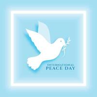 simpatico internazionale giorno di pace sfondo con Piccione nel carta tagliare design vettore illustrazione