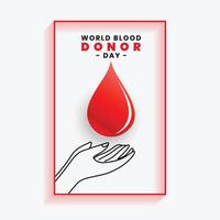 mano Salvataggio sangue manifesto per mondo sangue donatore giorno vettore