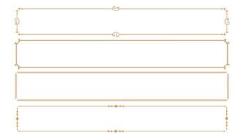 impostato di quattro classico decorativo rettangolare montatura vettore