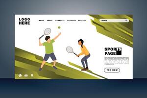 sport atterraggio pagina piatto design vettore