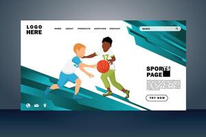 sport atterraggio pagina piatto design vettore